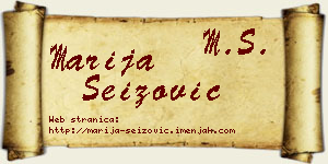 Marija Seizović vizit kartica